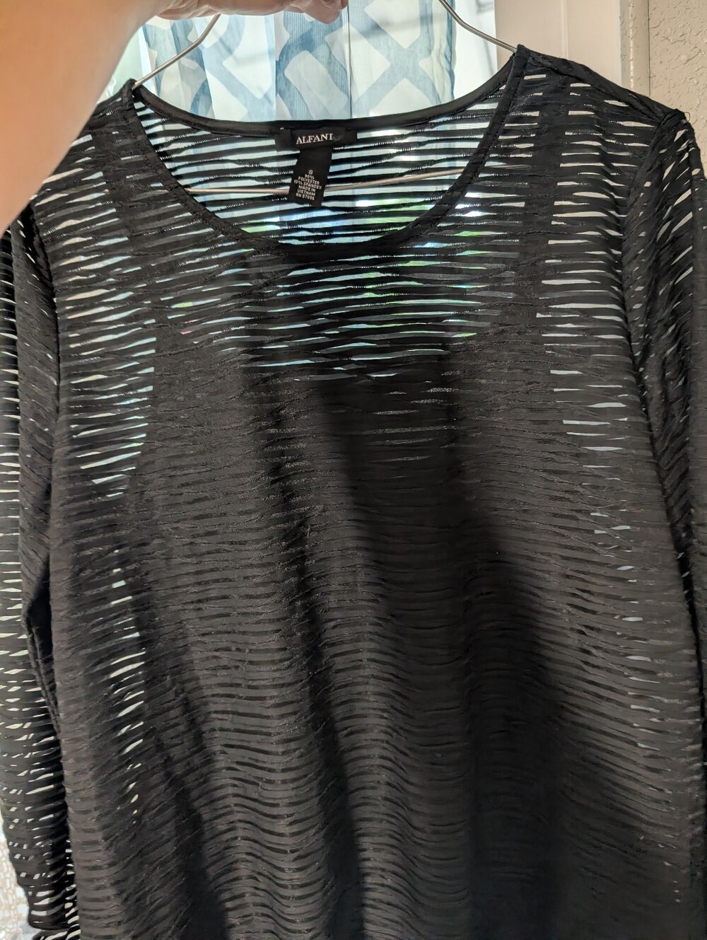 Sheer Burnout Top S Black Bubble Whimsigoth Grunge Witchy Forest Drape Sleeve